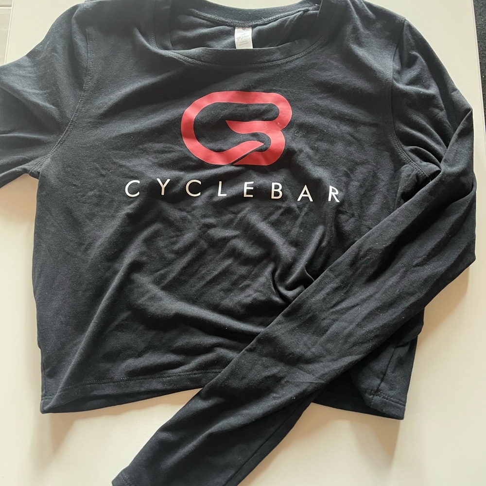 CycleBar Black Long Sleeve Crop Top